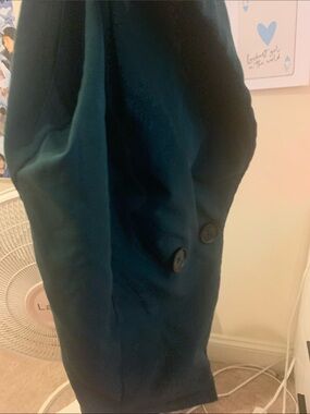 Dark Teal Button-Front Coat